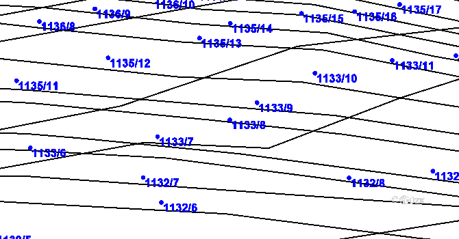 Parcela st. 1133/8 v KÚ Těmice u Hodonína, Katastrální mapa