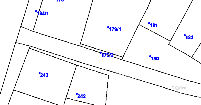 Parcela st. 179/2 v KÚ Těmice u Hodonína, Katastrální mapa