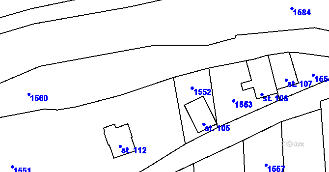 Parcela st. 87/9 v KÚ Hořehledy, Katastrální mapa