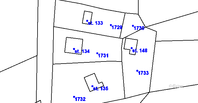 Parcela st. 303/11 v KÚ Hořehledy, Katastrální mapa