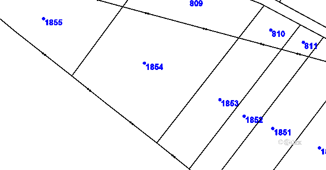 Parcela st. 420/1 v KÚ Hořehledy, Katastrální mapa