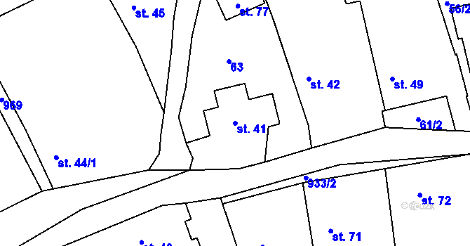 Parcela st. 41 v KÚ Lučiště, Katastrální mapa