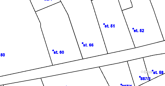 Parcela st. 66 v KÚ Lučiště, Katastrální mapa