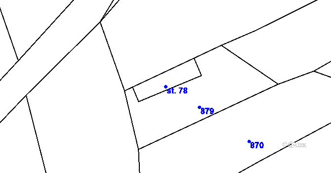 Parcela st. 78 v KÚ Lučiště, Katastrální mapa