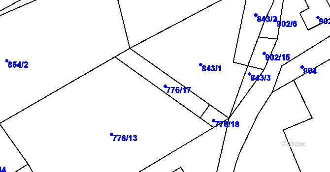 Parcela st. 776/17 v KÚ Lučiště, Katastrální mapa