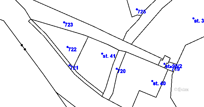 Parcela st. 41 v KÚ Těnovice, Katastrální mapa