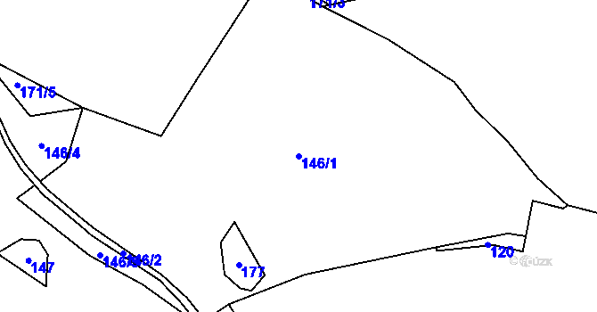 Parcela st. 146/1 v KÚ Bezvěrov u Teplé, Katastrální mapa