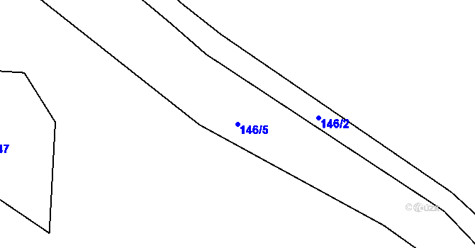 Parcela st. 146/5 v KÚ Bezvěrov u Teplé, Katastrální mapa