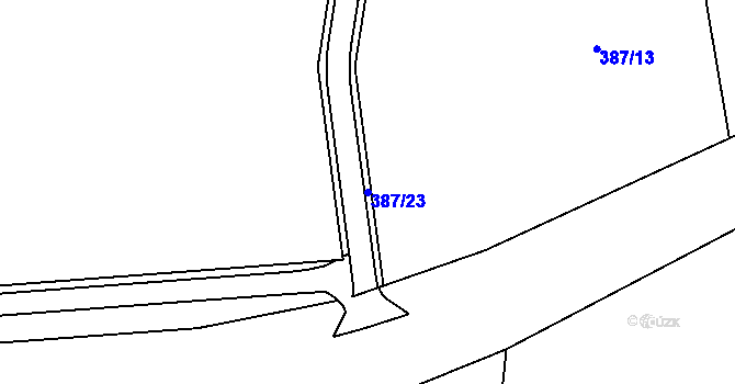 Parcela st. 387/23 v KÚ Klášter Teplá, Katastrální mapa