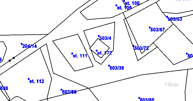 Parcela st. 172 v KÚ Klášter Teplá, Katastrální mapa
