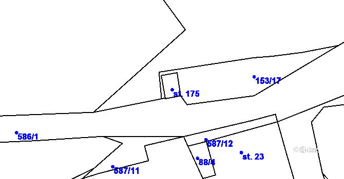 Parcela st. 175 v KÚ Klášter Teplá, Katastrální mapa