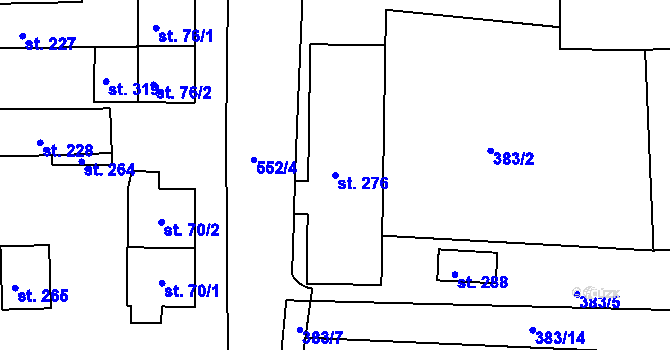 Parcela st. 276 v KÚ Klášter Teplá, Katastrální mapa