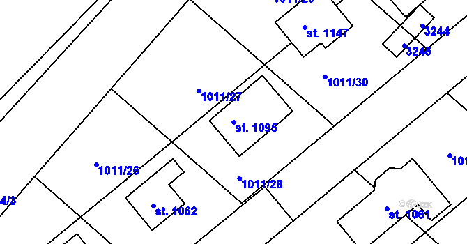 Parcela st. 1095 v KÚ Teplá, Katastrální mapa