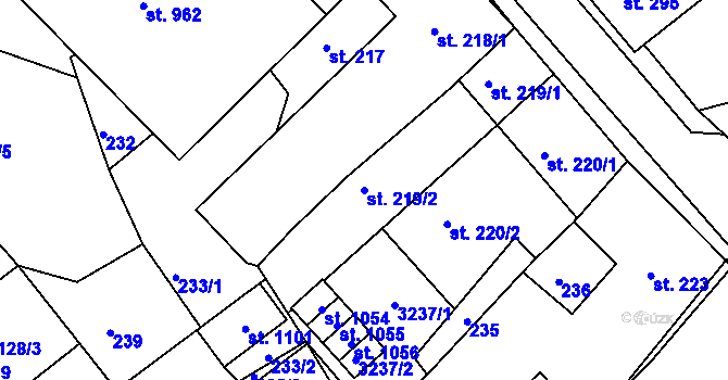 Parcela st. 219/2 v KÚ Teplá, Katastrální mapa