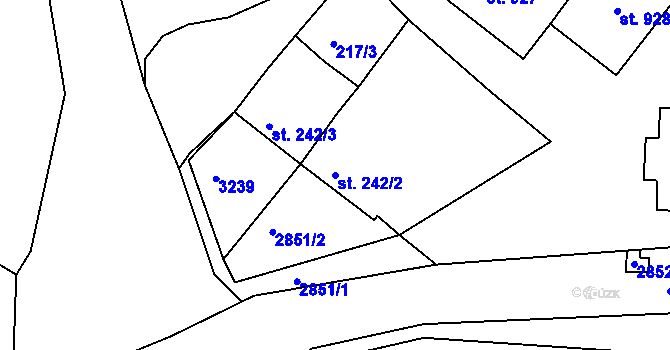 Parcela st. 242/2 v KÚ Teplá, Katastrální mapa