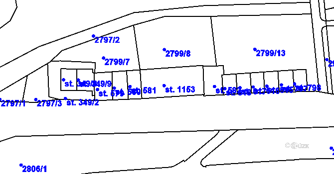 Parcela st. 408 v KÚ Teplá, Katastrální mapa