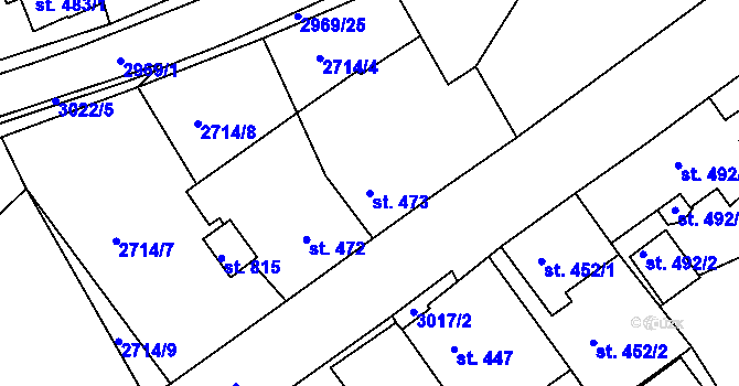 Parcela st. 473 v KÚ Teplá, Katastrální mapa