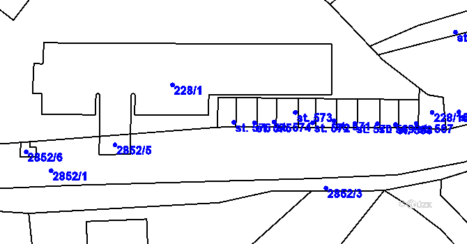 Parcela st. 576 v KÚ Teplá, Katastrální mapa