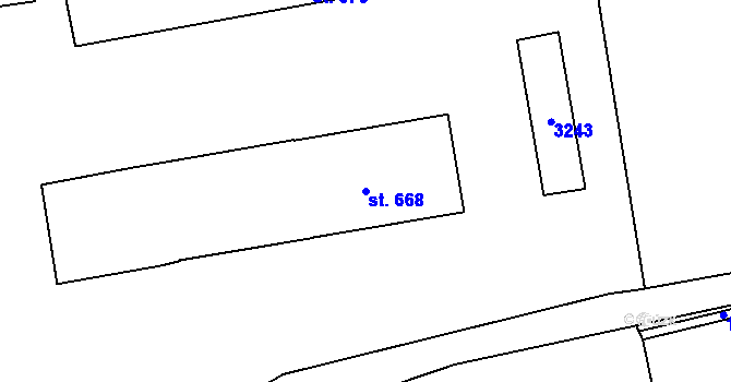 Parcela st. 668 v KÚ Teplá, Katastrální mapa