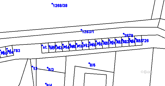 Parcela st. 718 v KÚ Teplá, Katastrální mapa