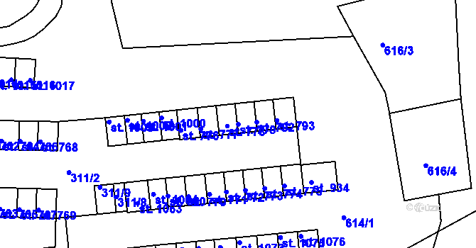 Parcela st. 779 v KÚ Teplá, Katastrální mapa