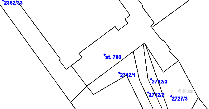 Parcela st. 780 v KÚ Teplá, Katastrální mapa