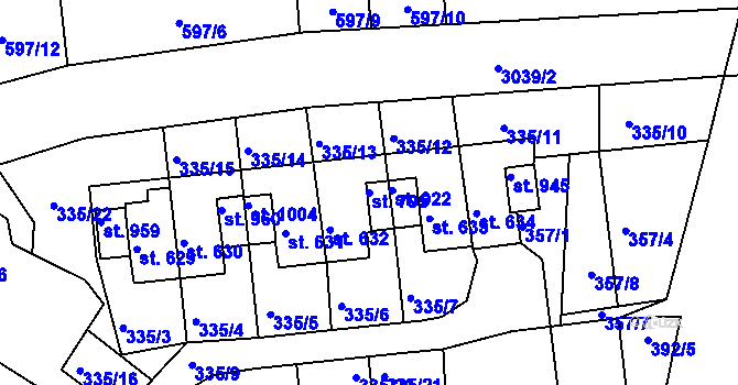 Parcela st. 795 v KÚ Teplá, Katastrální mapa