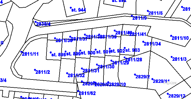 Parcela st. 901 v KÚ Teplá, Katastrální mapa