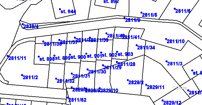 Parcela st. 902 v KÚ Teplá, Katastrální mapa