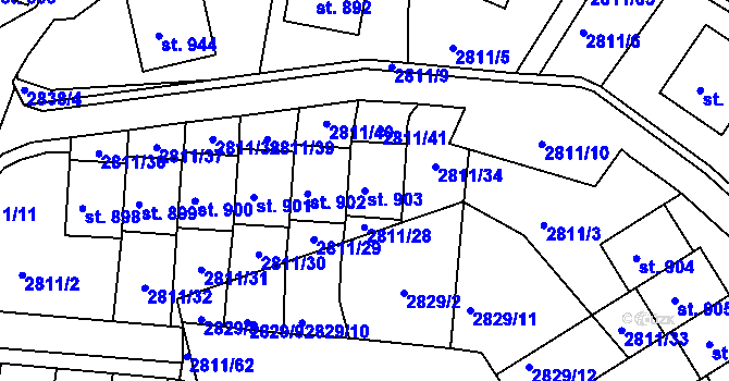 Parcela st. 903 v KÚ Teplá, Katastrální mapa