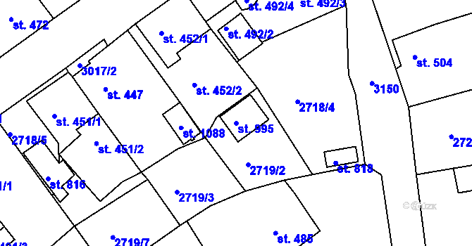 Parcela st. 995 v KÚ Teplá, Katastrální mapa