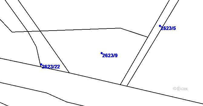 Parcela st. 2623/9 v KÚ Teplá, Katastrální mapa