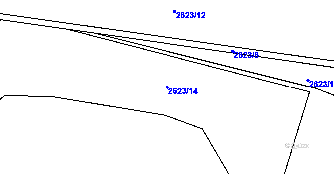 Parcela st. 2623/14 v KÚ Teplá, Katastrální mapa