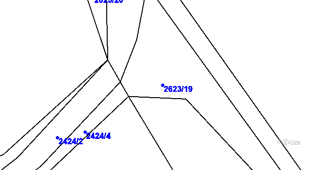 Parcela st. 2623/19 v KÚ Teplá, Katastrální mapa