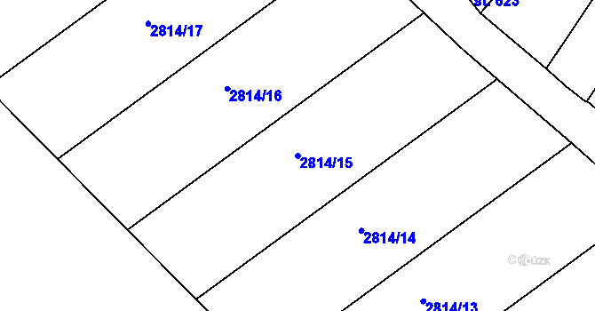 Parcela st. 2814/15 v KÚ Teplá, Katastrální mapa
