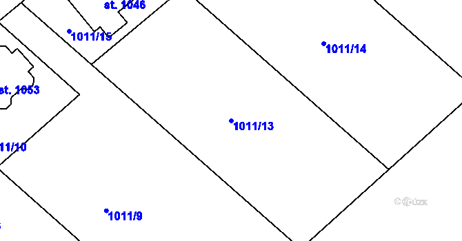 Parcela st. 1011/13 v KÚ Teplá, Katastrální mapa