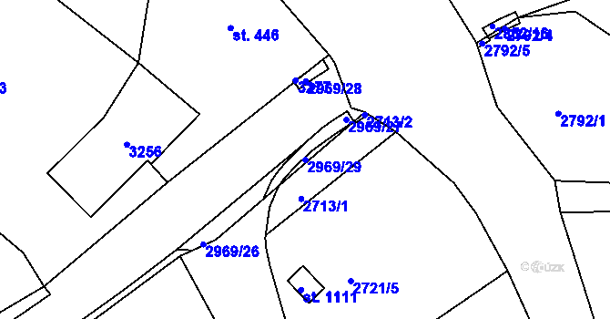 Parcela st. 2969/29 v KÚ Teplá, Katastrální mapa