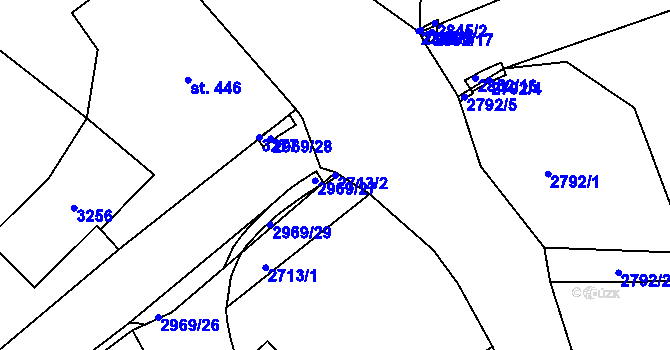 Parcela st. 2713/2 v KÚ Teplá, Katastrální mapa