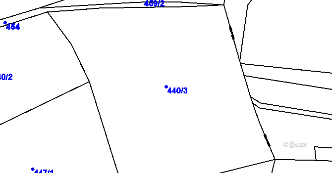 Parcela st. 440/3 v KÚ Rankovice, Katastrální mapa