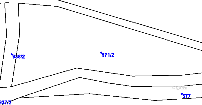 Parcela st. 571/2 v KÚ Rankovice, Katastrální mapa