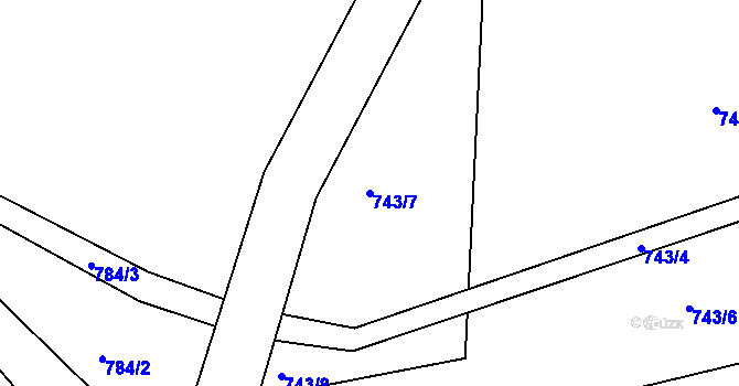 Parcela st. 743/7 v KÚ Rankovice, Katastrální mapa