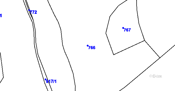 Parcela st. 766 v KÚ Rankovice, Katastrální mapa
