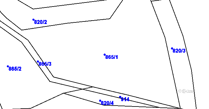 Parcela st. 865/1 v KÚ Rankovice, Katastrální mapa