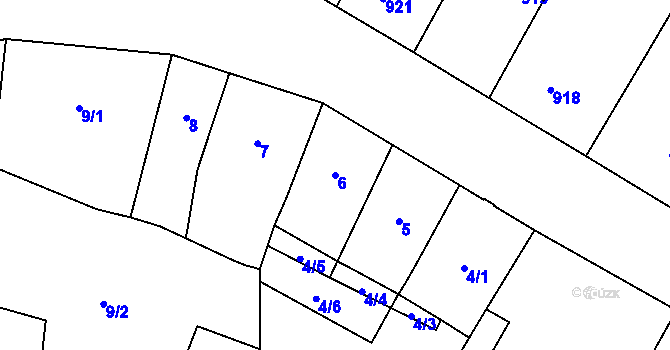 Parcela st. 6 v KÚ Teplice, Katastrální mapa