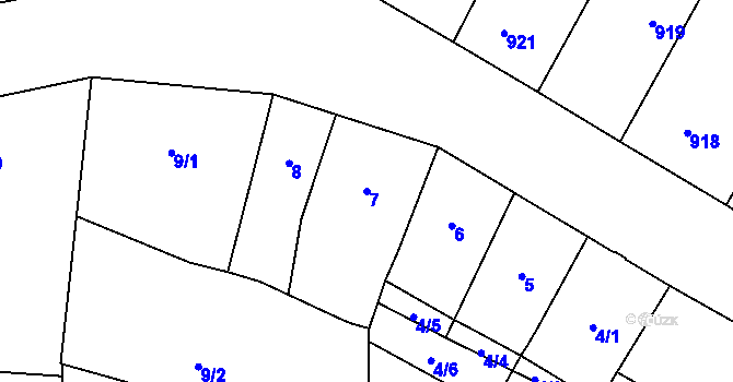 Parcela st. 7 v KÚ Teplice, Katastrální mapa
