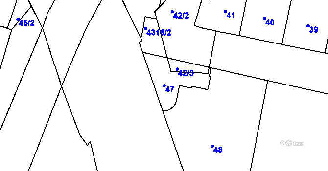 Parcela st. 47 v KÚ Teplice, Katastrální mapa