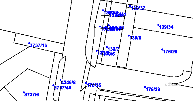 Parcela st. 139/6 v KÚ Teplice, Katastrální mapa