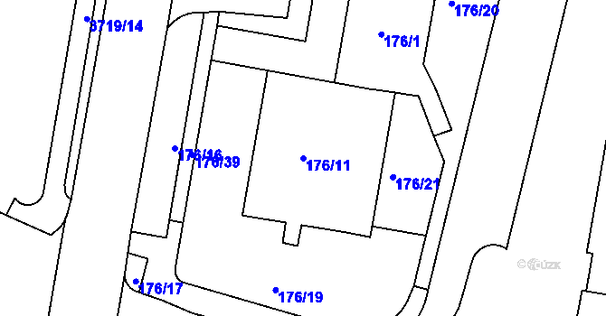 Parcela st. 176/11 v KÚ Teplice, Katastrální mapa