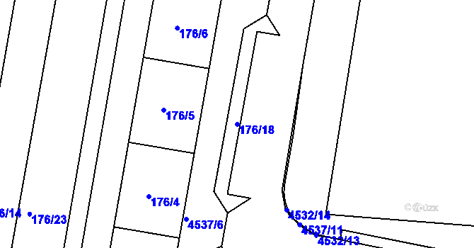 Parcela st. 176/18 v KÚ Teplice, Katastrální mapa