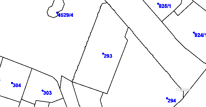 Parcela st. 293 v KÚ Teplice, Katastrální mapa
